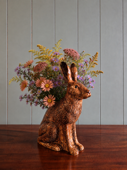 Hand Painted Hare Flower Vase