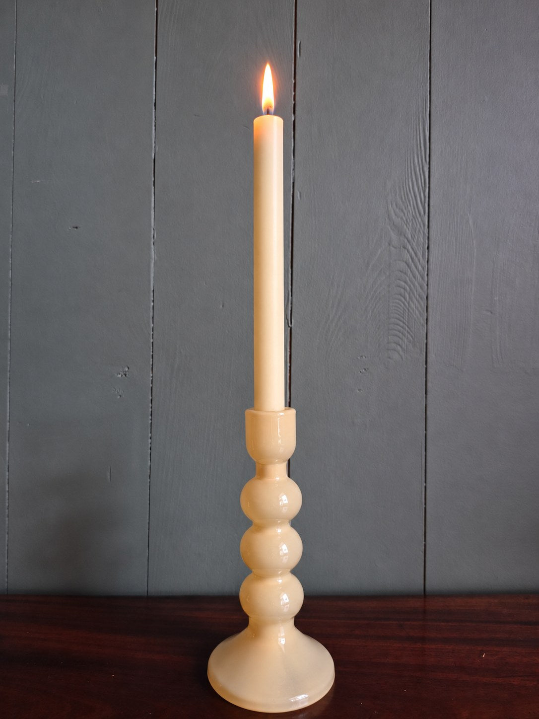 Honey Glass Bobbin Candle Holder