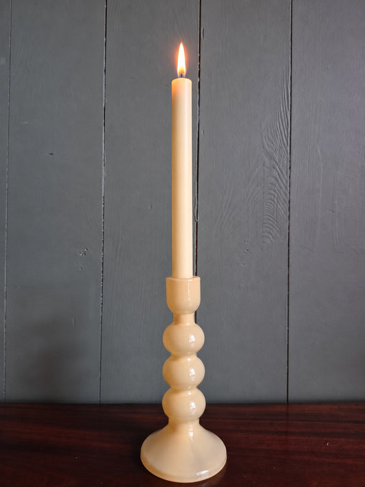 Honey Glass Bobbin Candle Holder