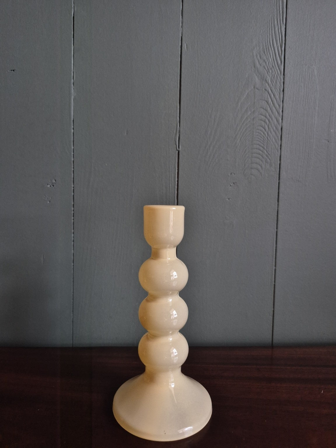 Honey Glass Bobbin Candle Holder