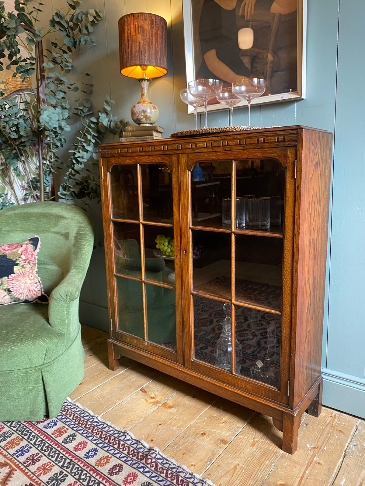 Arts and Crafts Glazed Bookcase