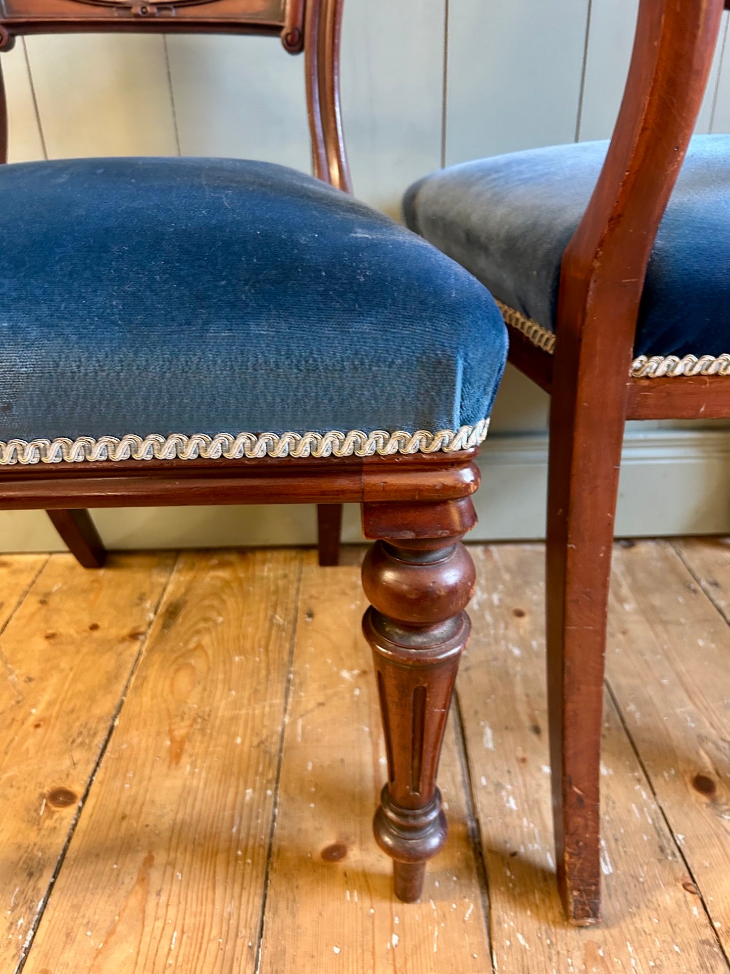 6 Victorian Balloon Back Dining Chairs