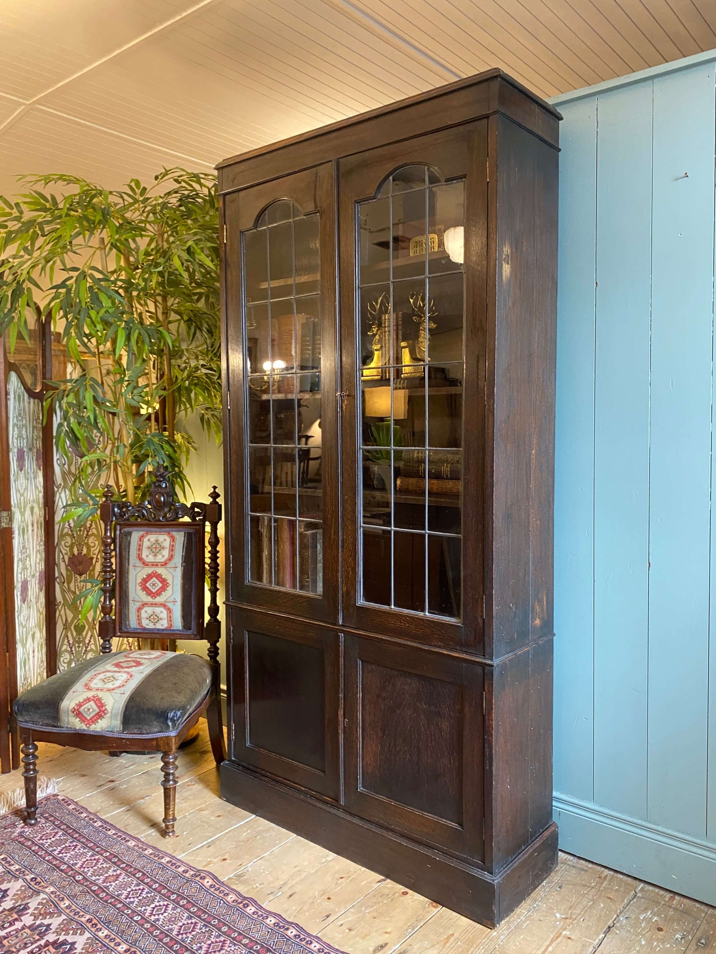 1920s Oak Glazed Bookcase