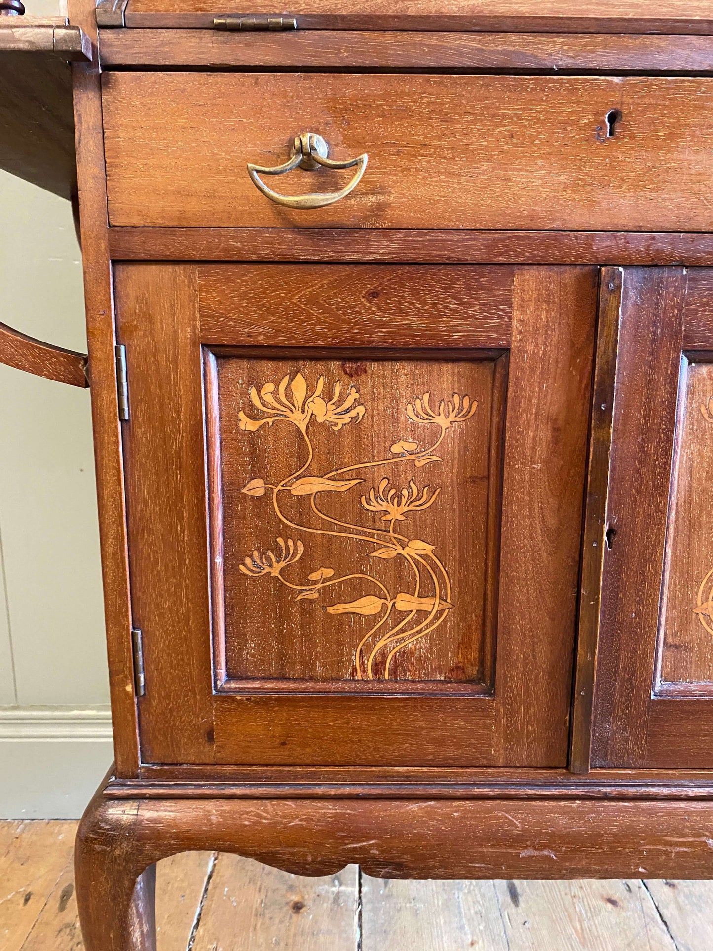 Arts And Crafts Inlaid Rosewood Writing Bureau