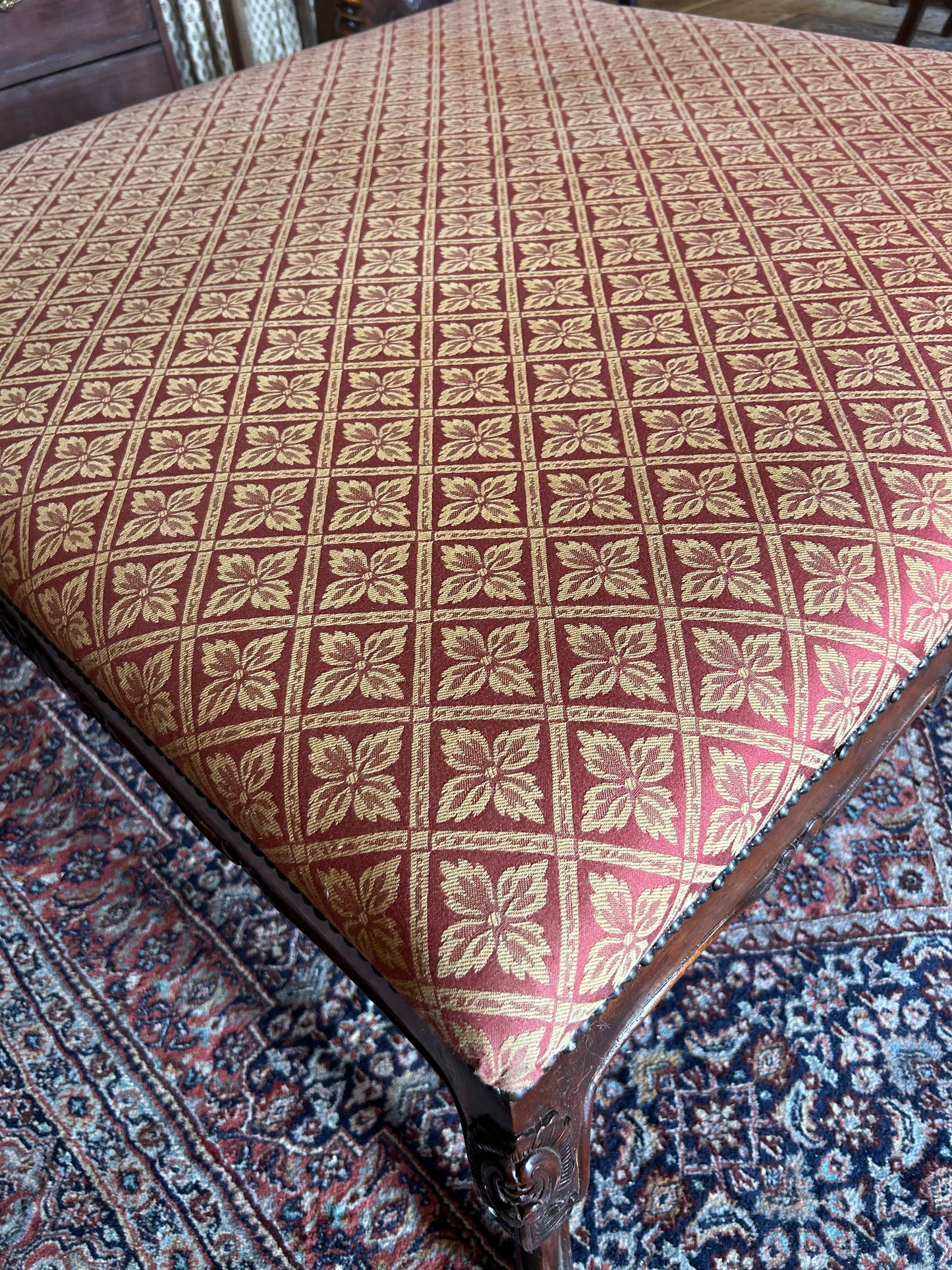 Mahogany Framed Ottoman