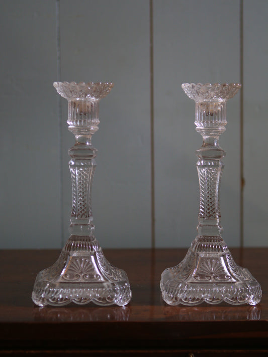 Cut Glass Candle holders