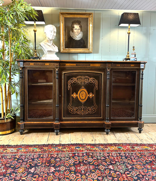 Victorian Ebonised and Inlaid Credenza