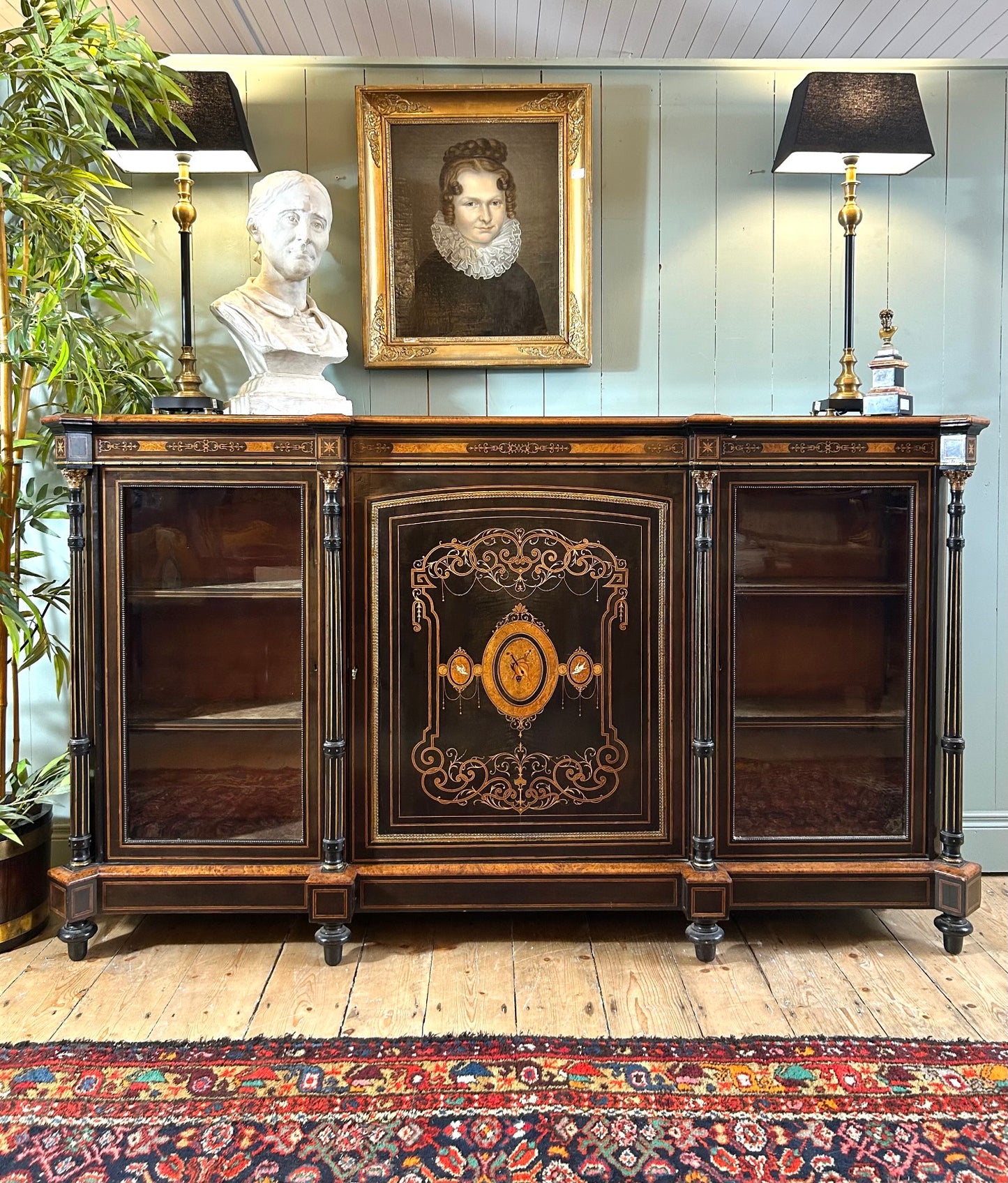 Victorian Ebonised and Inlaid Credenza