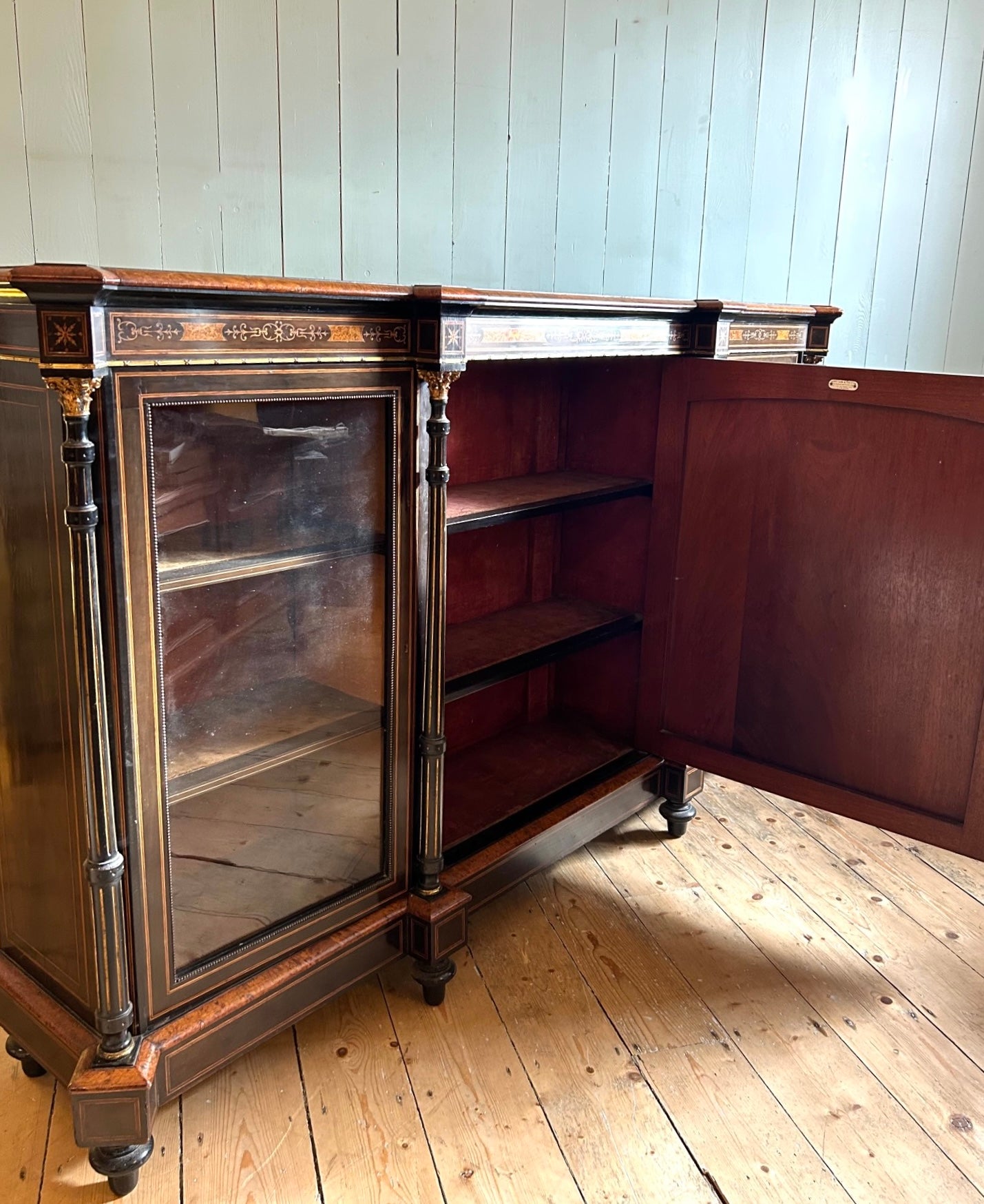 Victorian Ebonised and Inlaid Credenza
