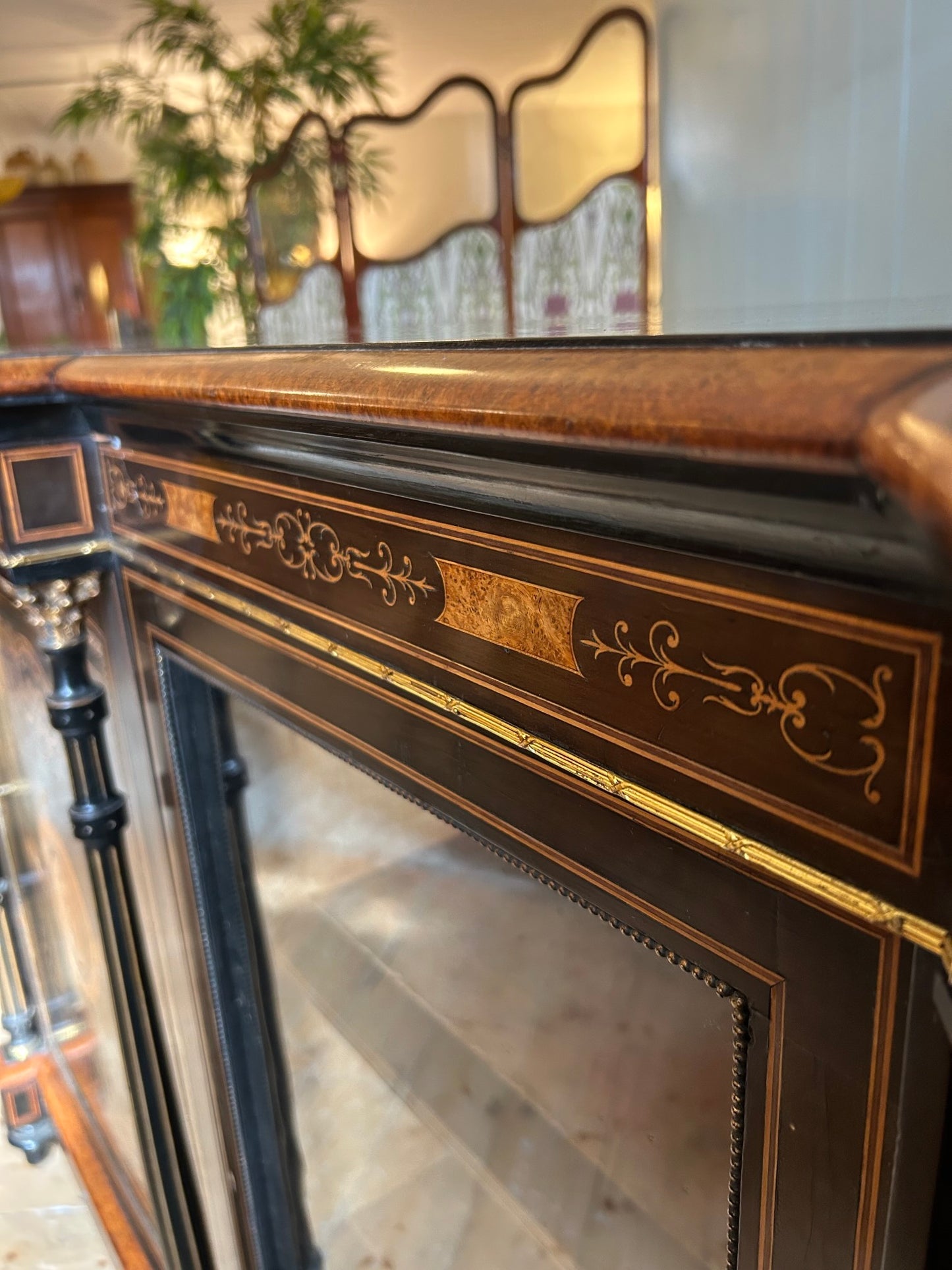 Victorian Ebonised and Inlaid Credenza