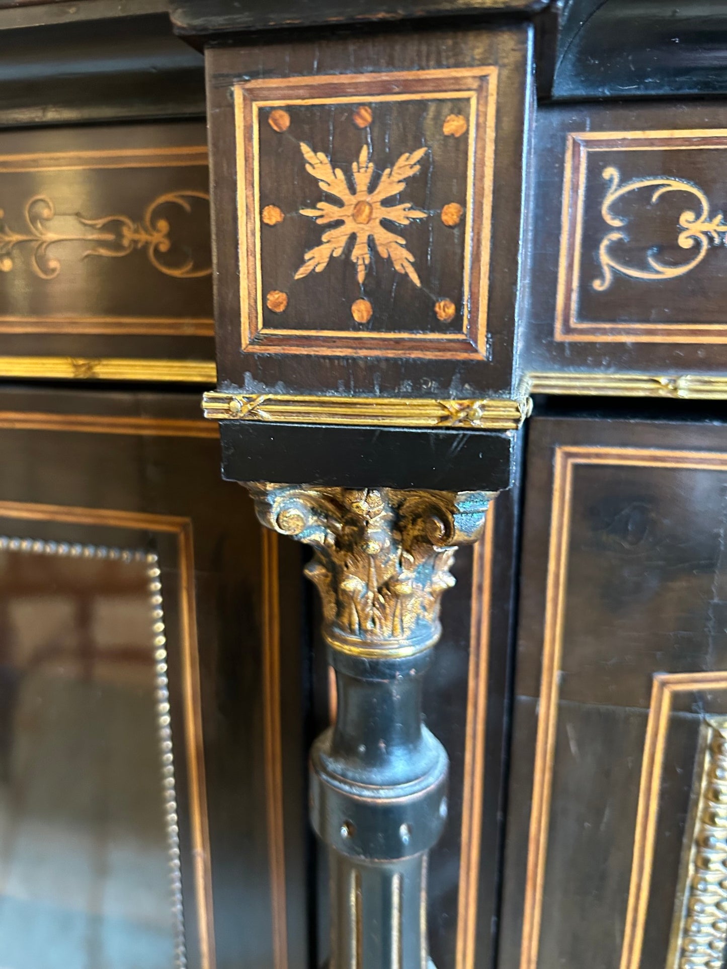 Victorian Ebonised and Inlaid Credenza
