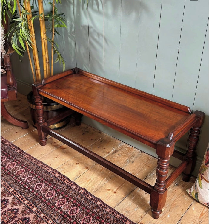 Mahogany Window Seat with William Morris Style Cushion