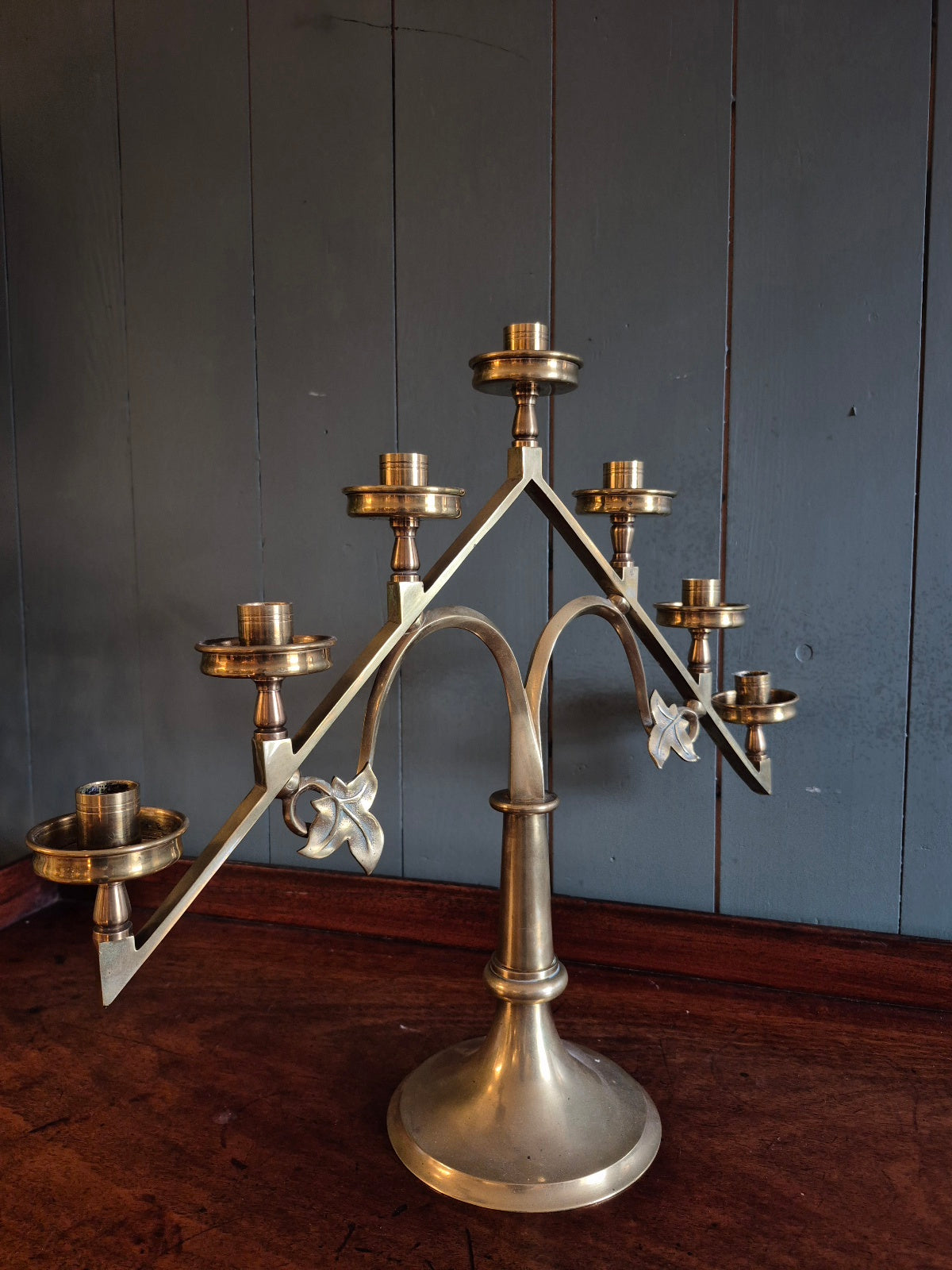 Jewish Hanukka Brass Candleabra