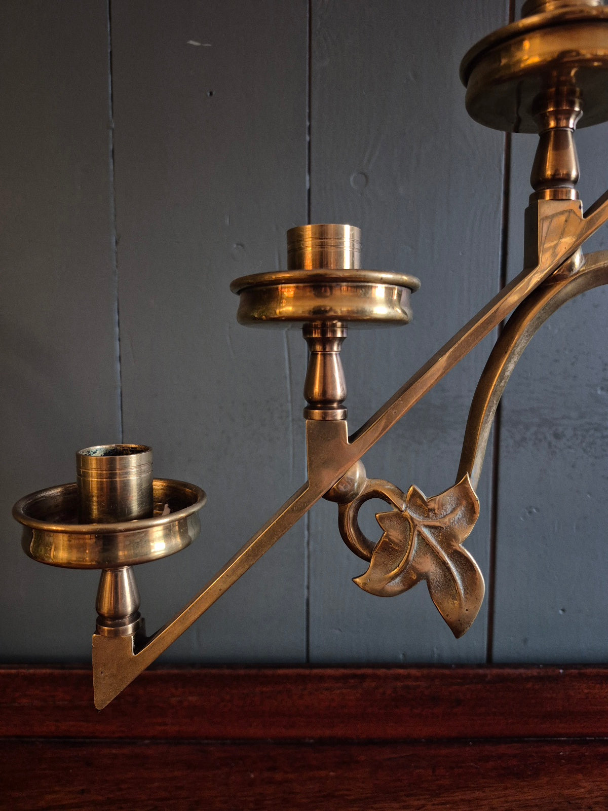Jewish Hanukka Brass Candleabra