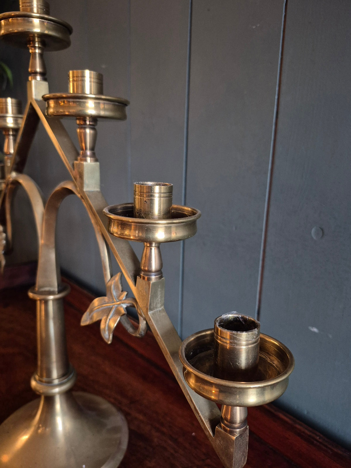 Jewish Hanukka Brass Candleabra