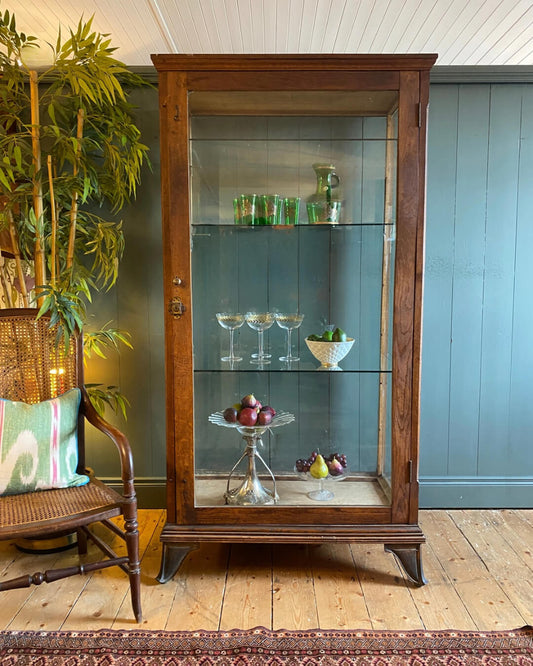 Late 19th Century Oak Glazed Display Cabinet