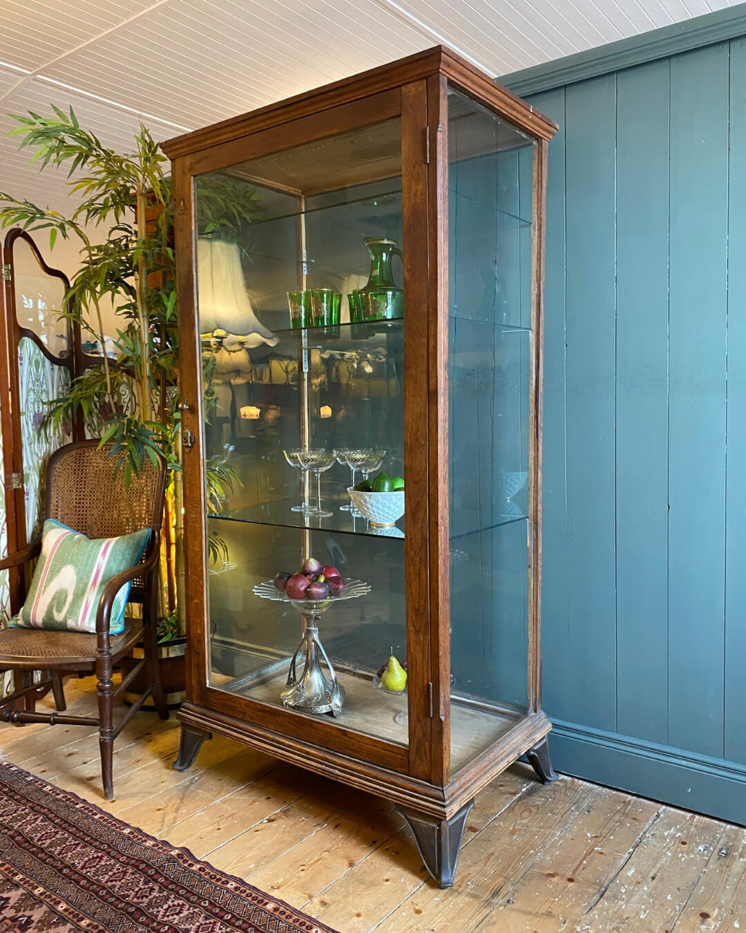 Late 19th Century Oak Glazed Display Cabinet