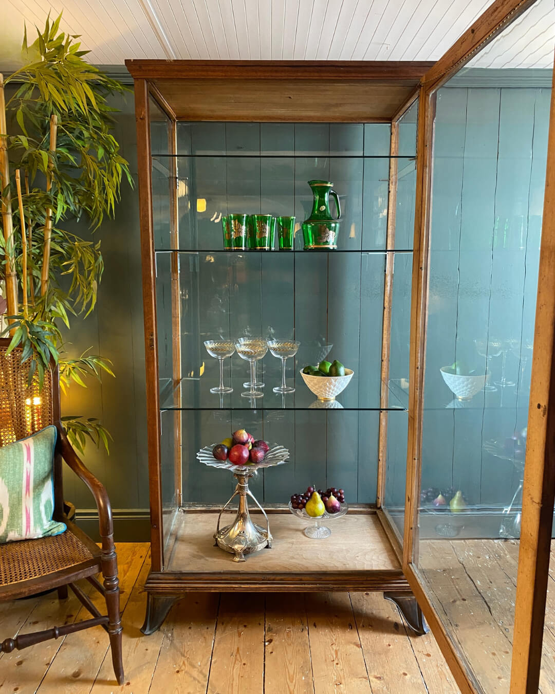 Late 19th Century Oak Glazed Display Cabinet