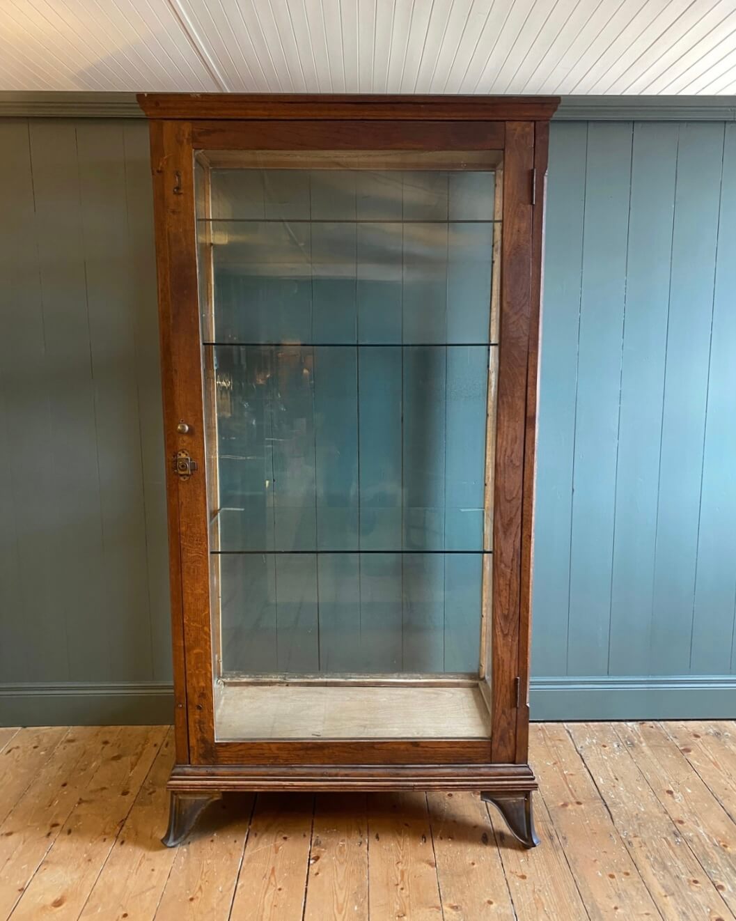Late 19th Century Oak Glazed Display Cabinet