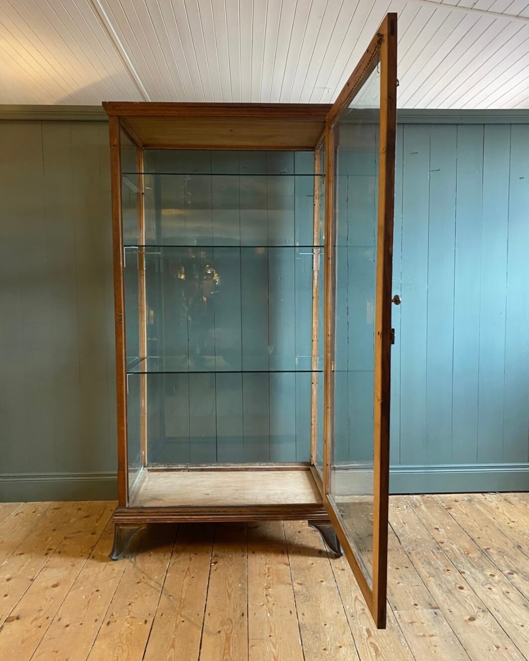 Late 19th Century Oak Glazed Display Cabinet