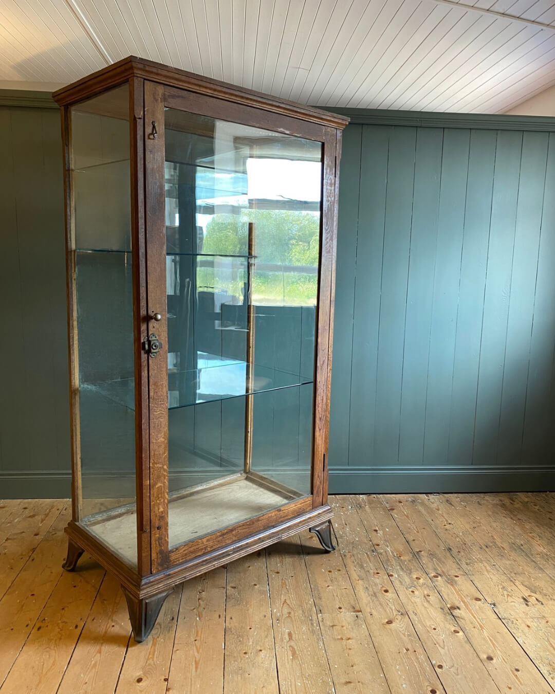 Late 19th Century Oak Glazed Display Cabinet
