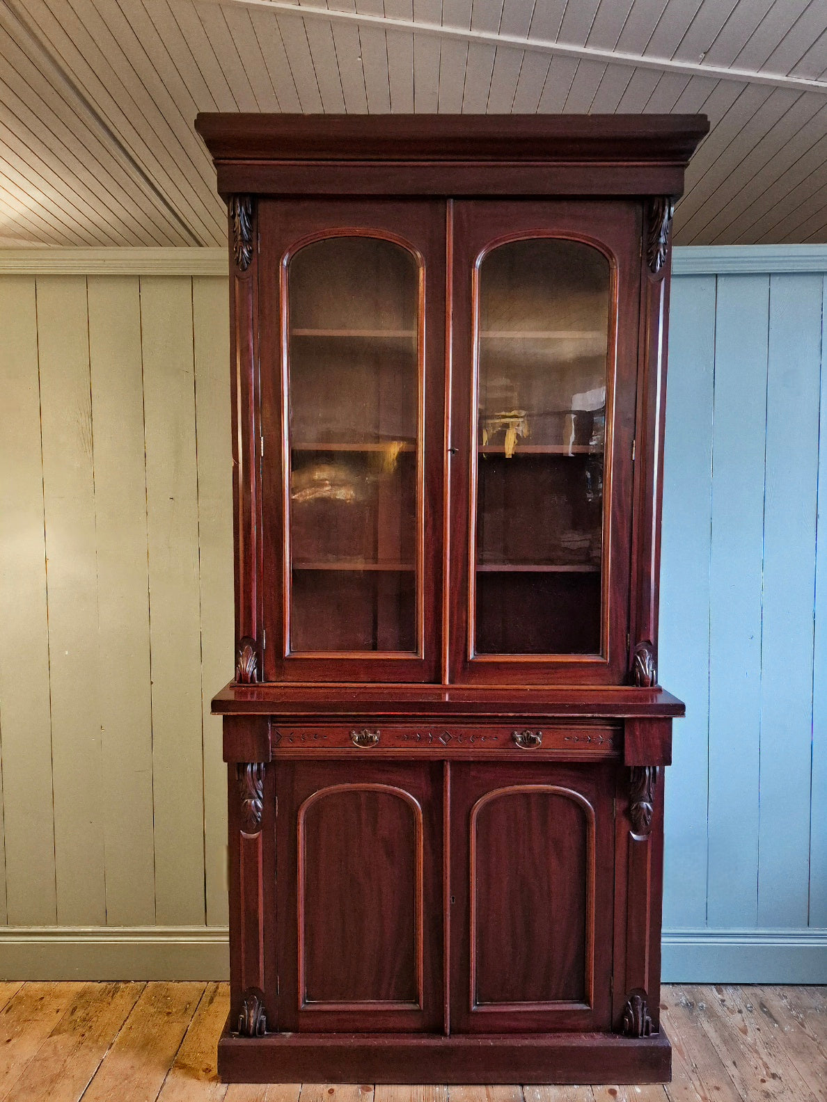 Late Victorian Mahogany Glazed Bookcase