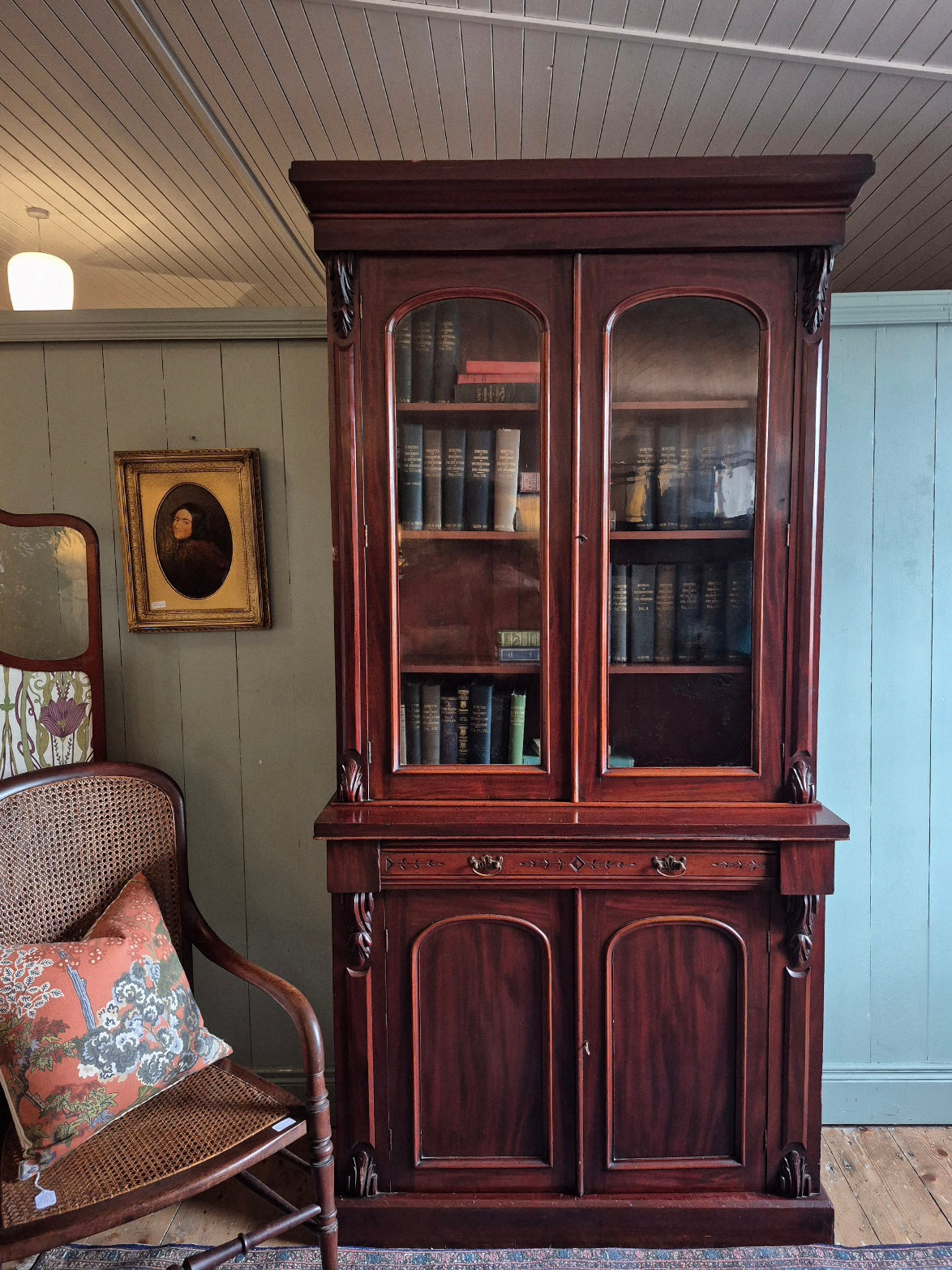 Late Victorian Mahogany Glazed Bookcase