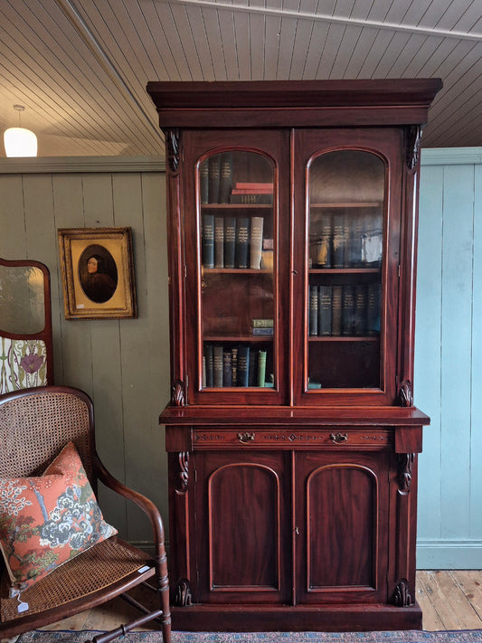 Late Victorian Mahogany Glazed Bookcase