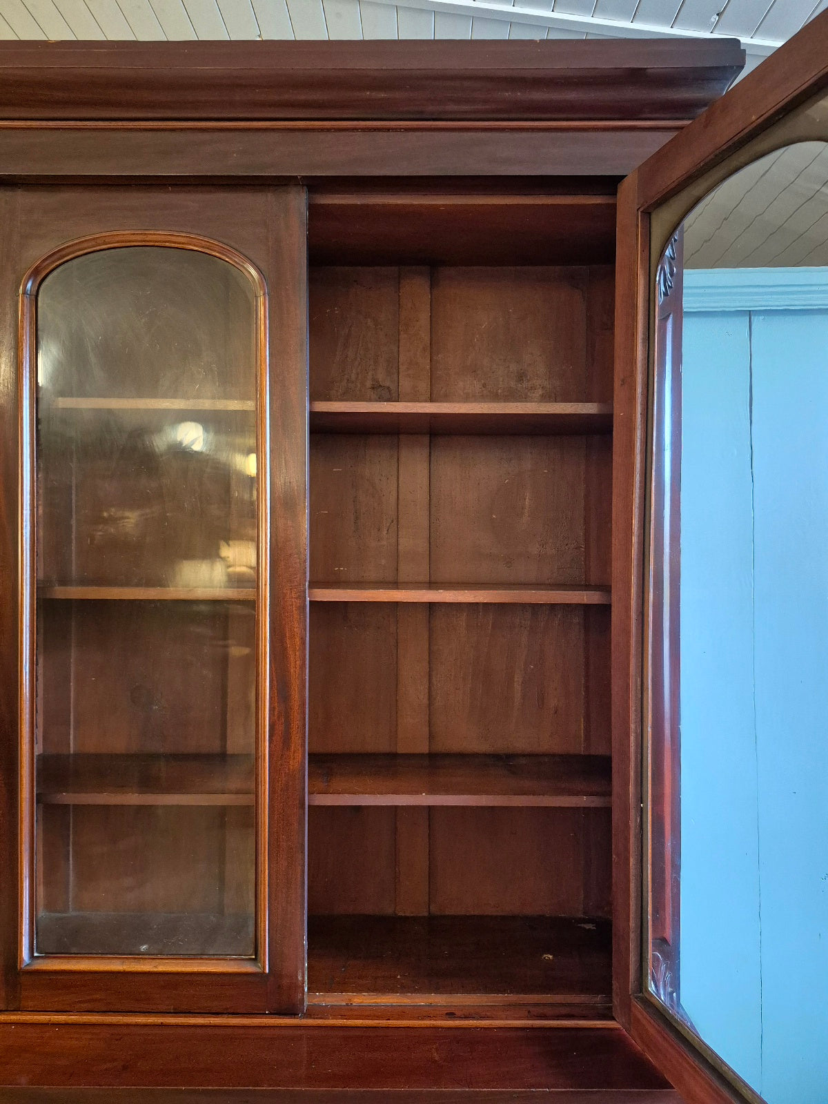 Late Victorian Mahogany Glazed Bookcase