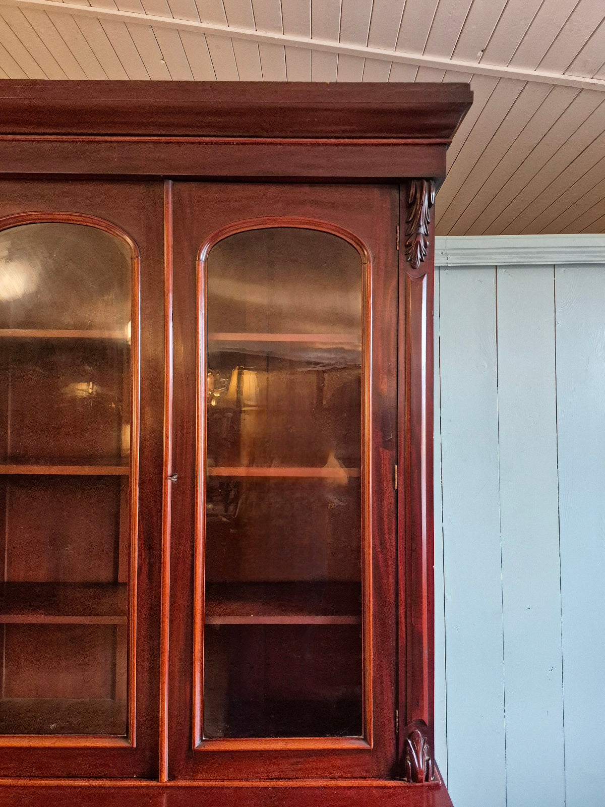 Late Victorian Mahogany Glazed Bookcase