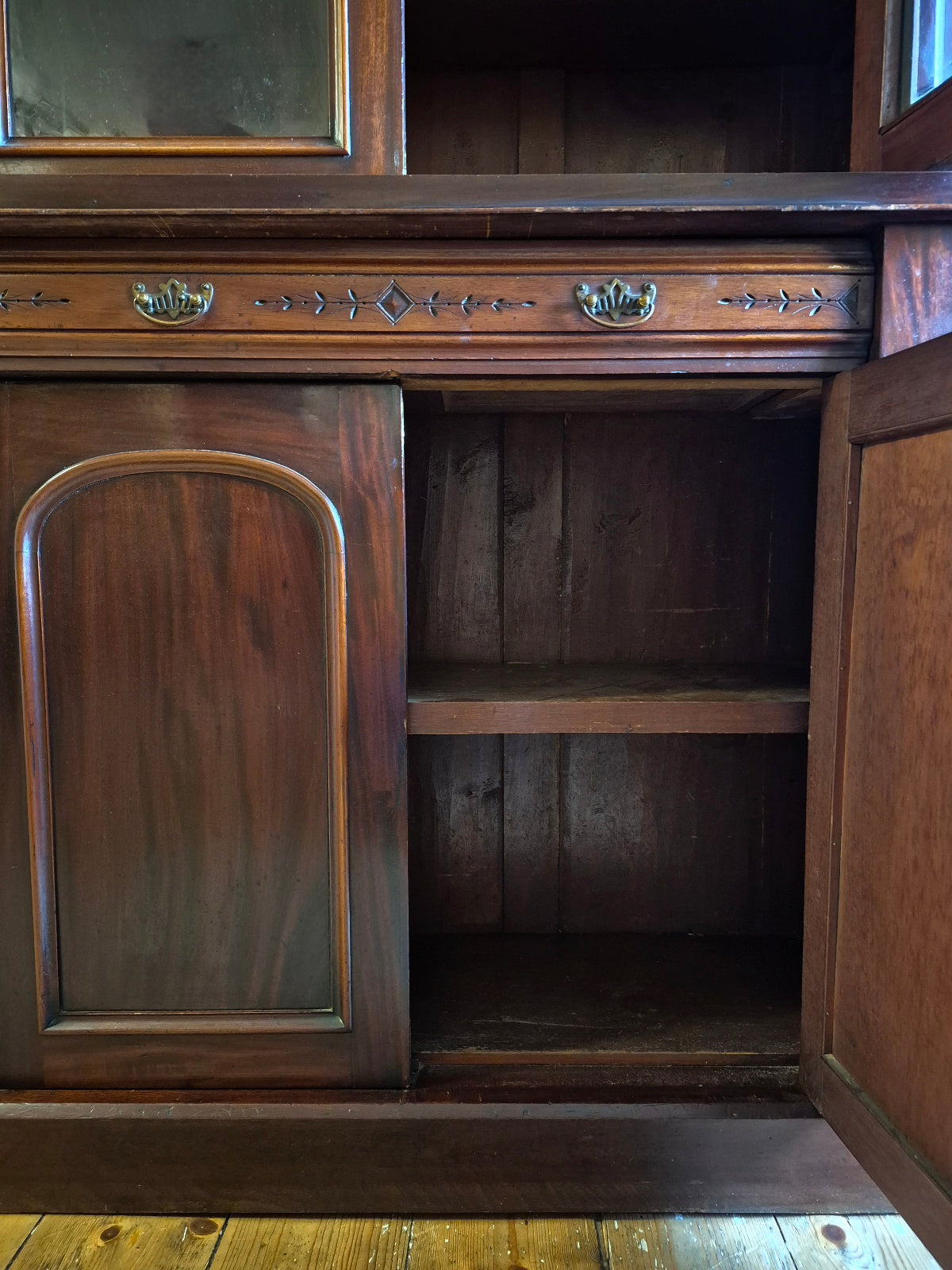 Late Victorian Mahogany Glazed Bookcase