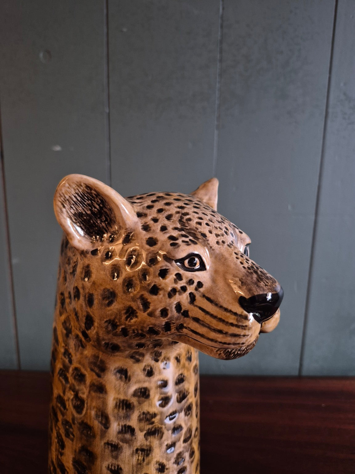 Hand Painted Leopard flower vase
