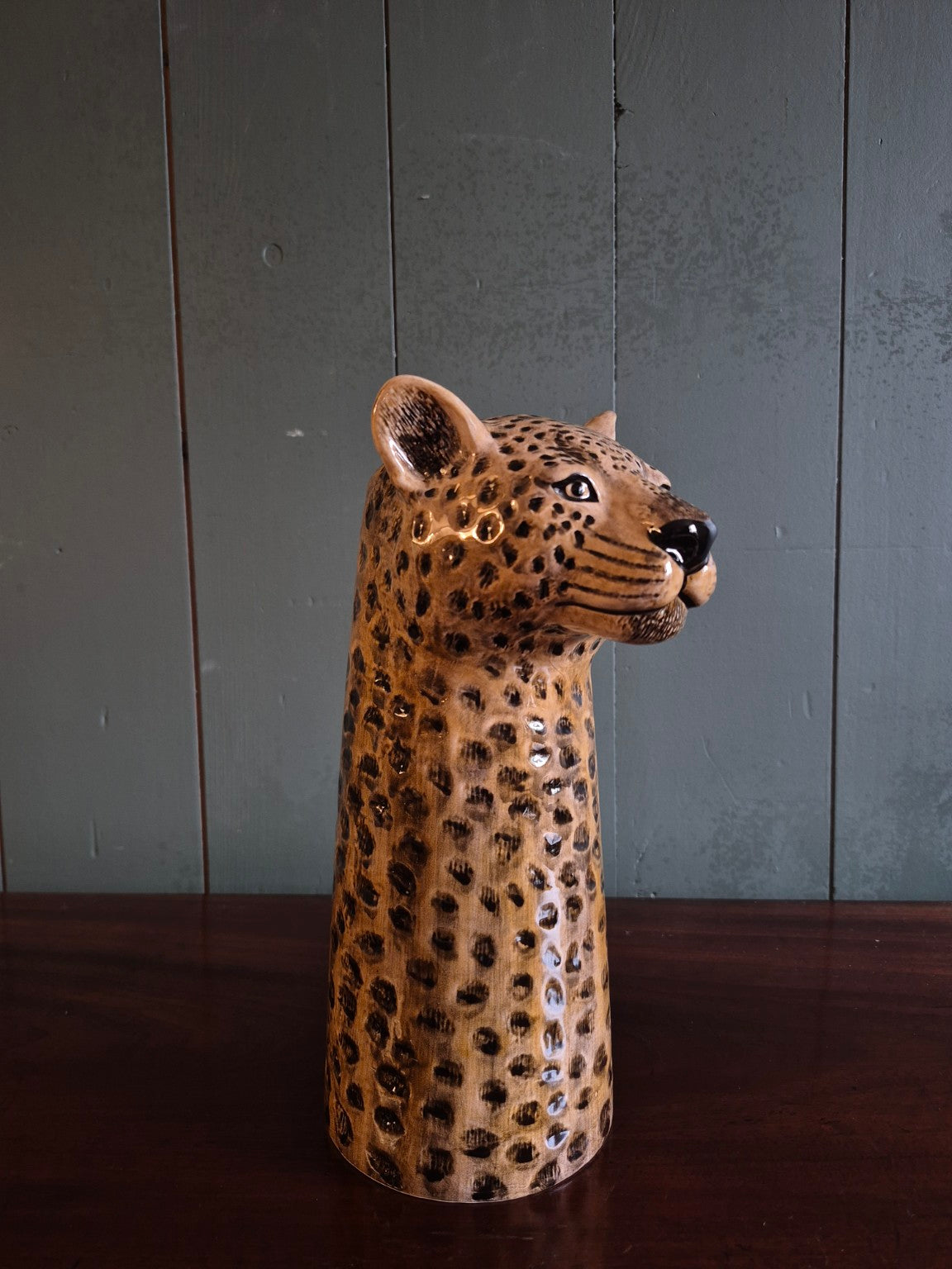 Hand Painted Leopard flower vase