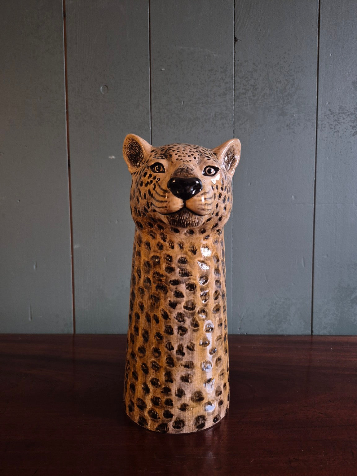 Hand Painted Leopard flower vase