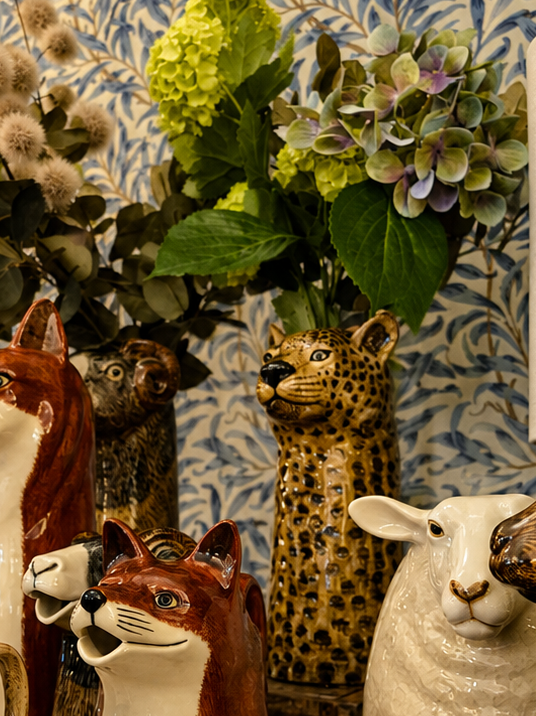 Hand Painted Leopard flower vase
