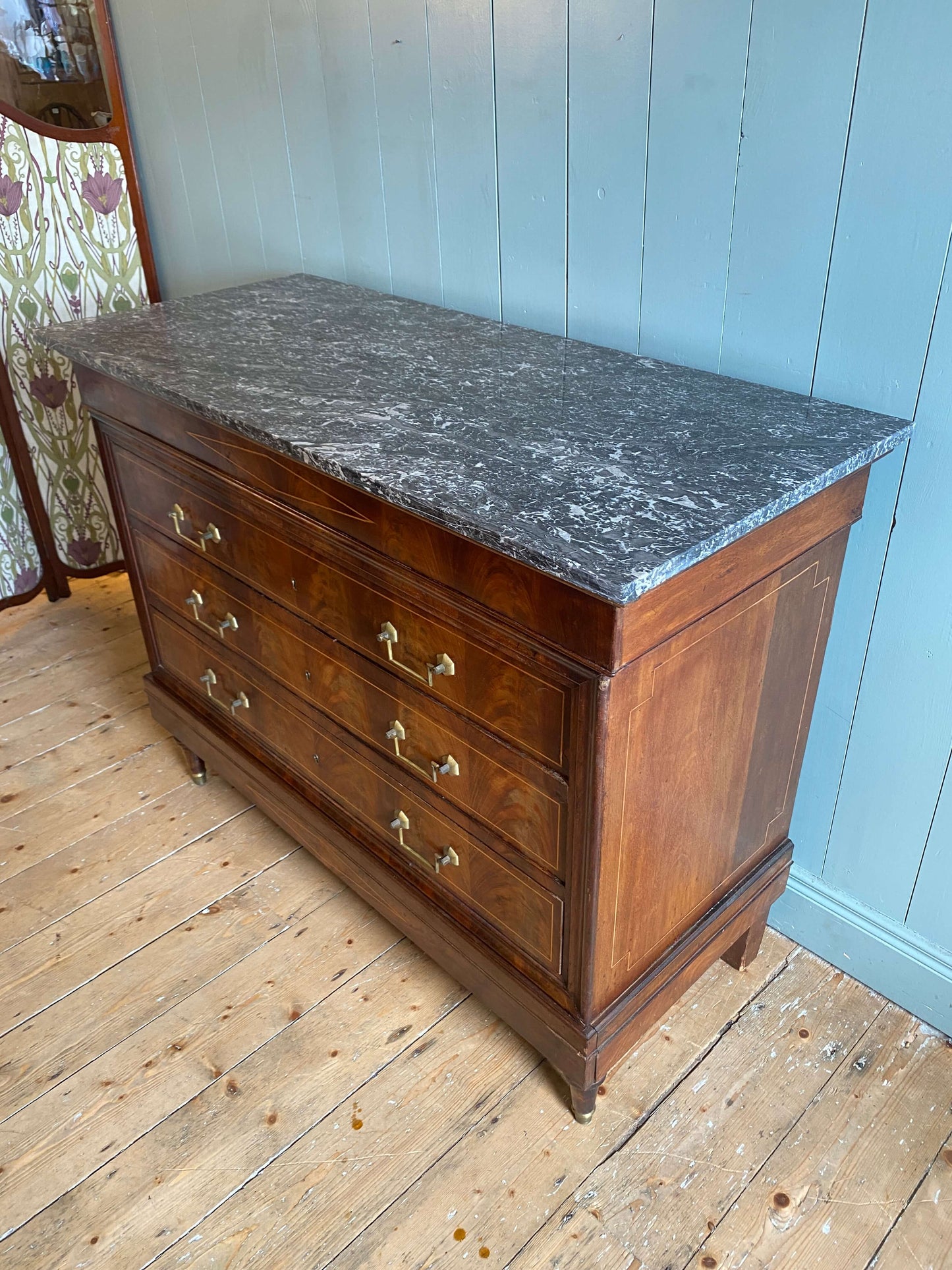 19th Century Louis Philippe Marble Top Commode