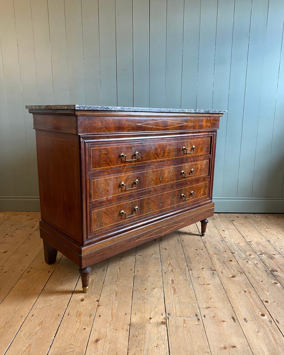 19th Century Louis Philippe Marble Top Commode
