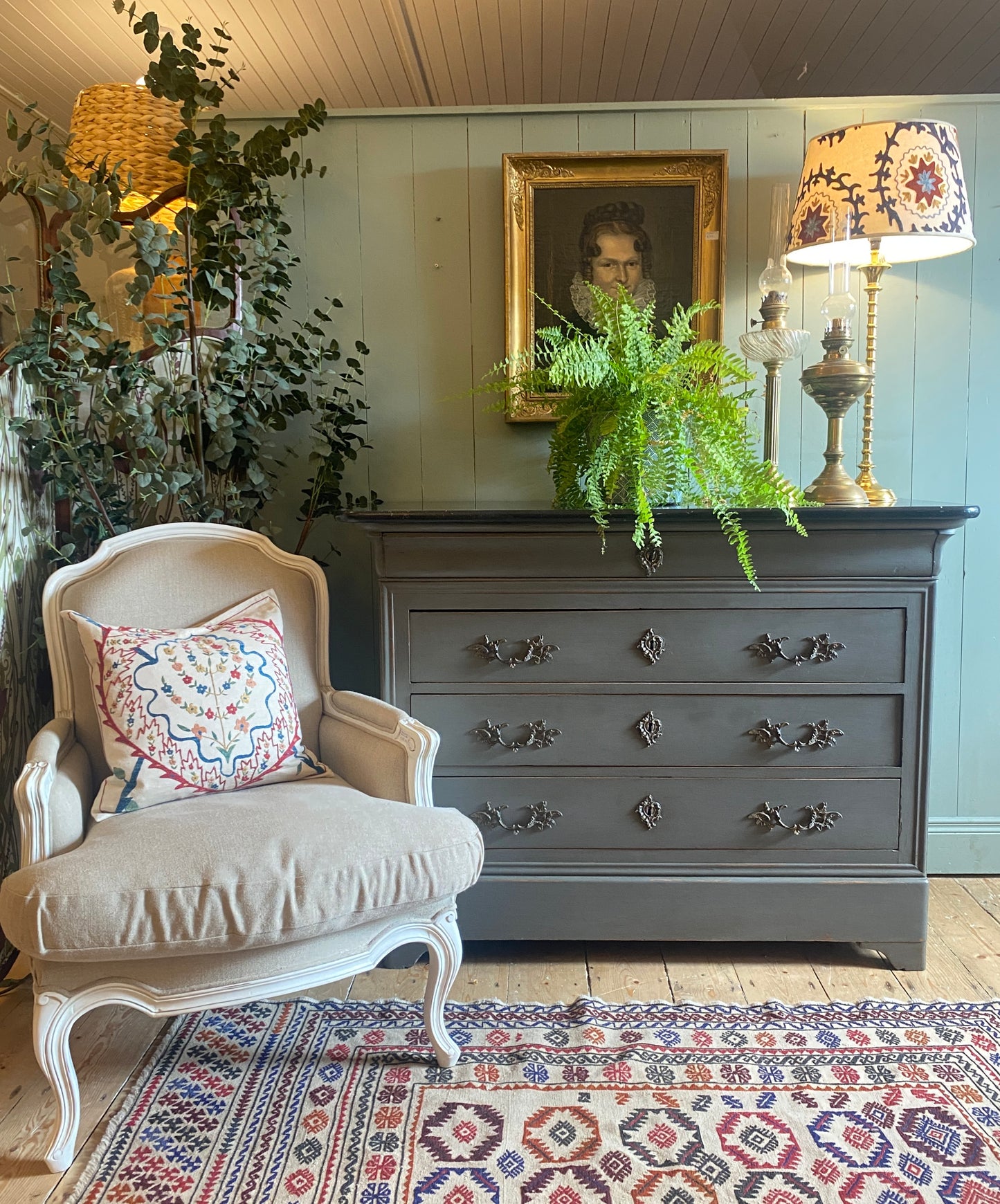 Louis Philippe Style Marble Top Commode