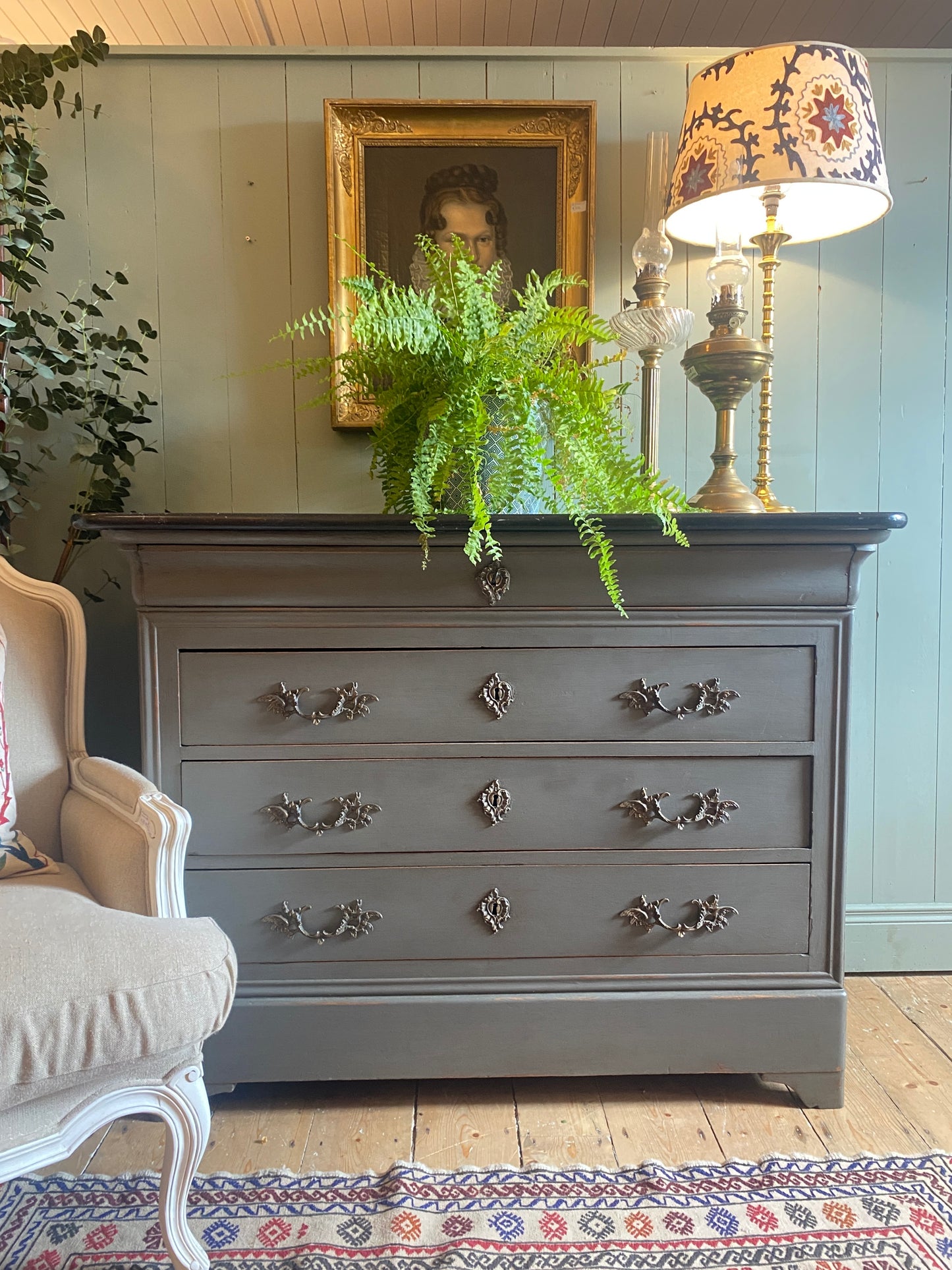 Louis Philippe Style Marble Top Commode