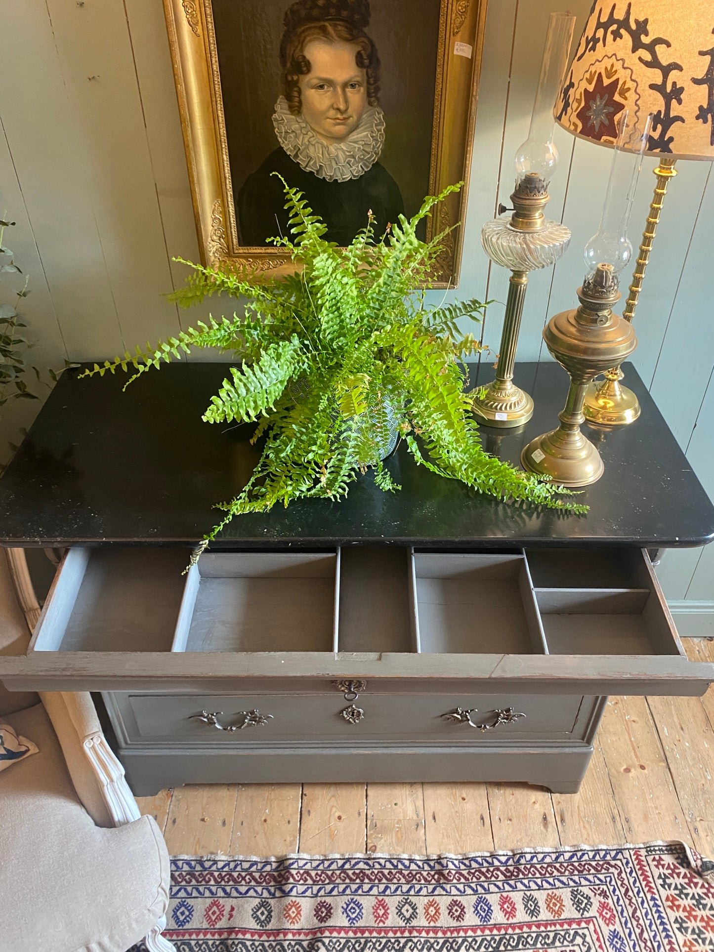 Louis Philippe Style Marble Top Commode