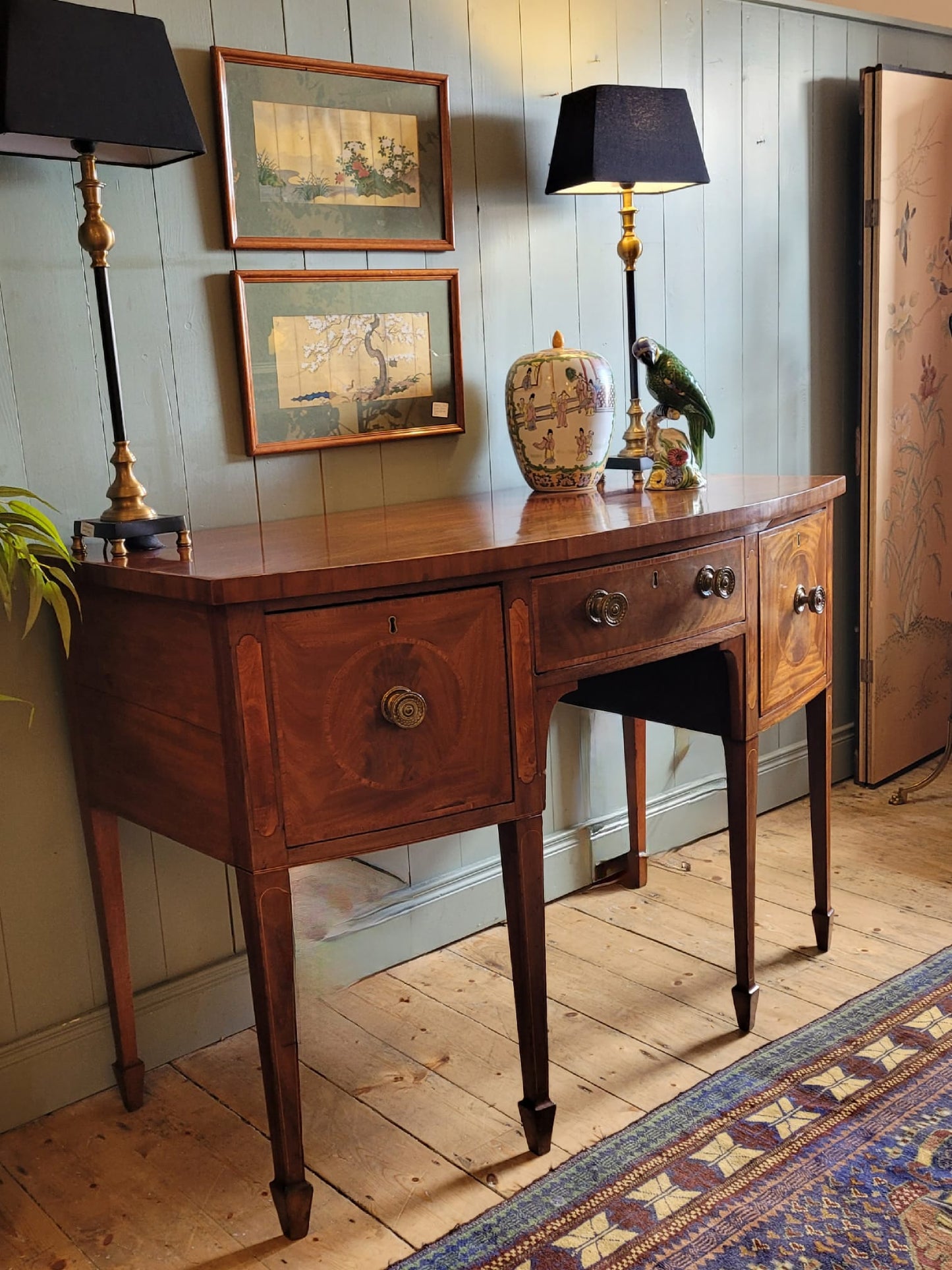Edwardian Mahogany Bow Front Sideboard