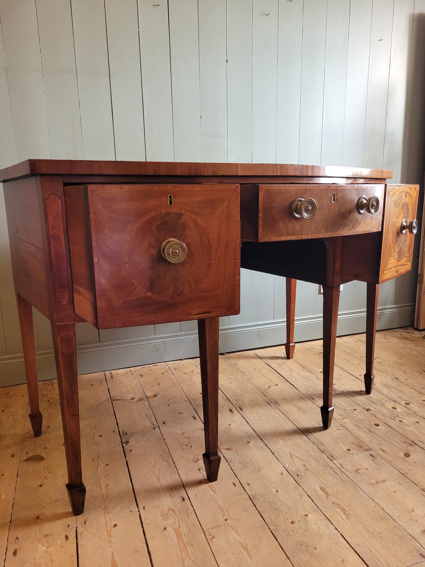 Edwardian Mahogany Bow Front Sideboard