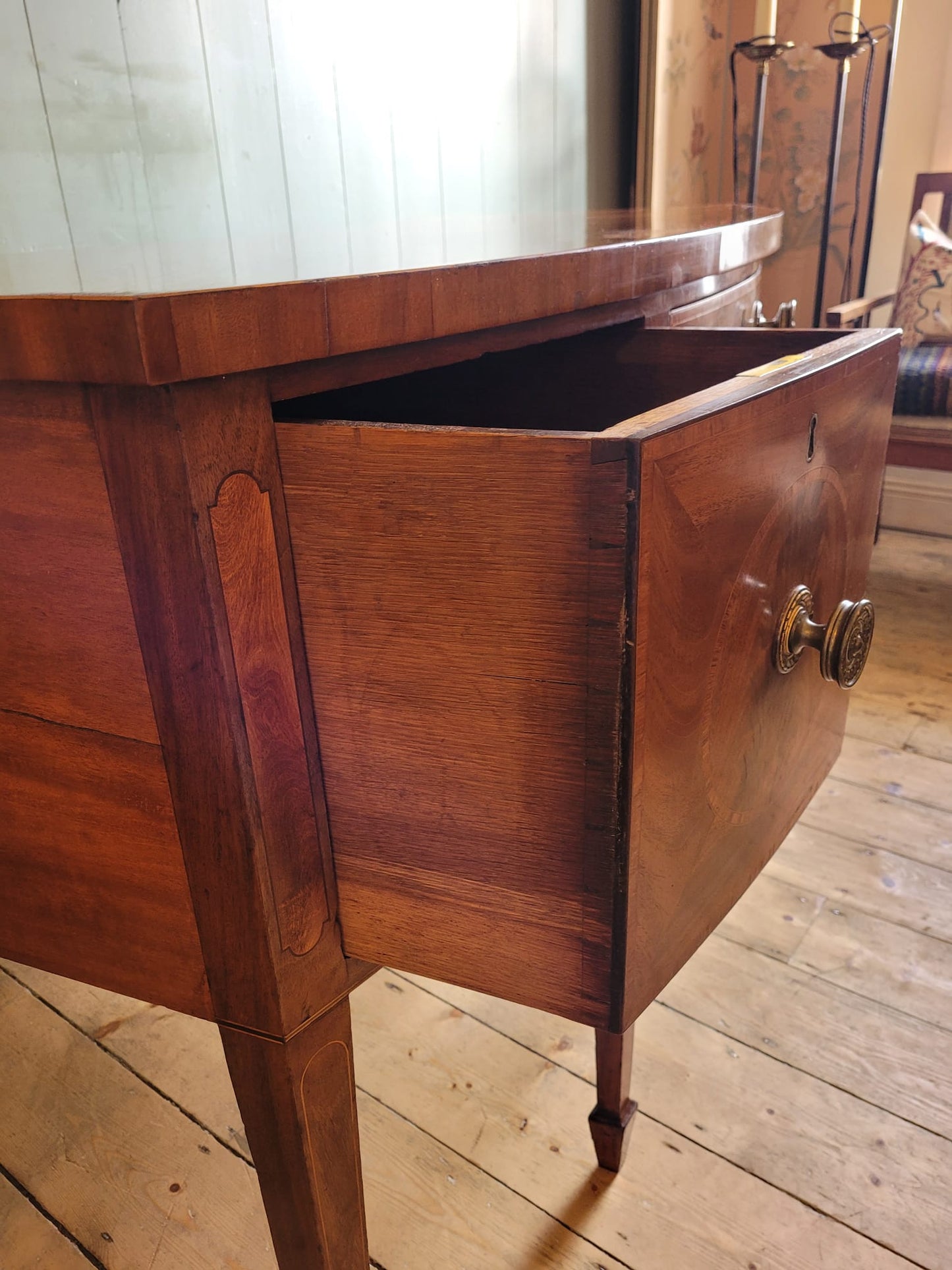 Edwardian Mahogany Bow Front Sideboard