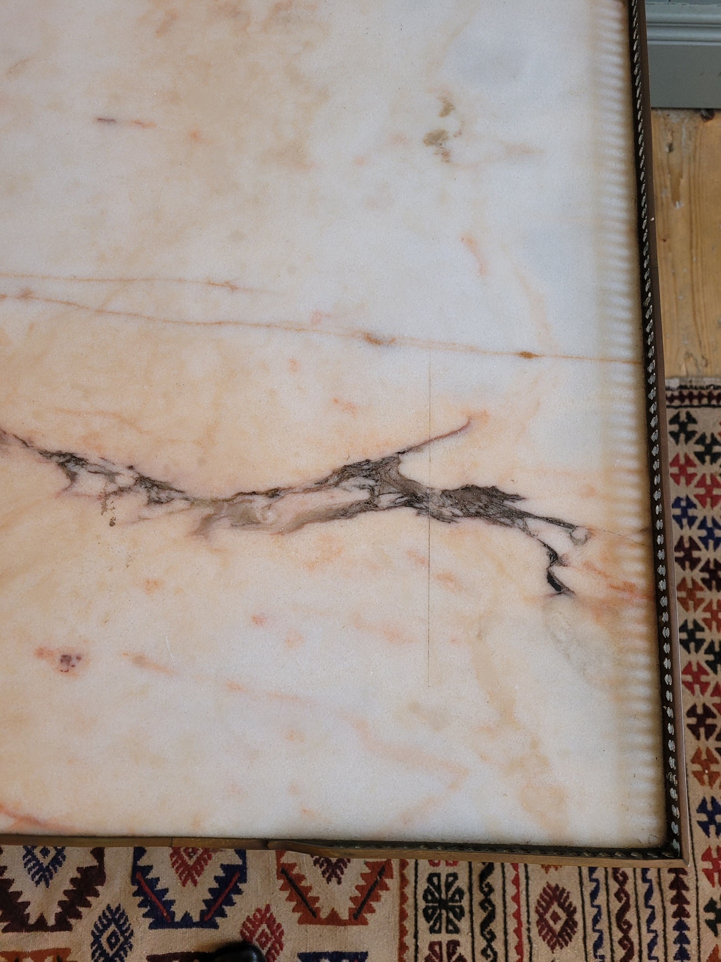 Marble and Mahogany Coffee Table
