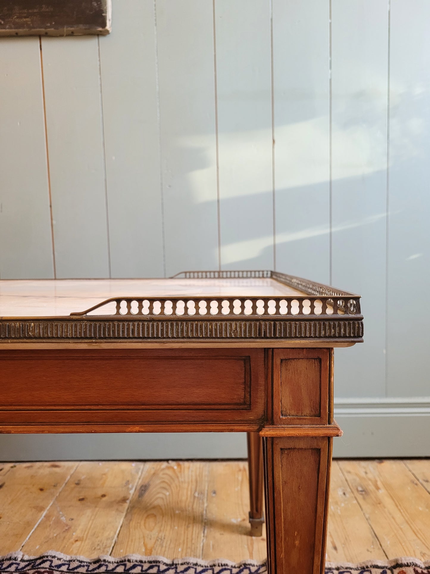 Marble and Mahogany Coffee Table