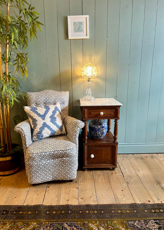 Victorian Marble Topped Bedside Table