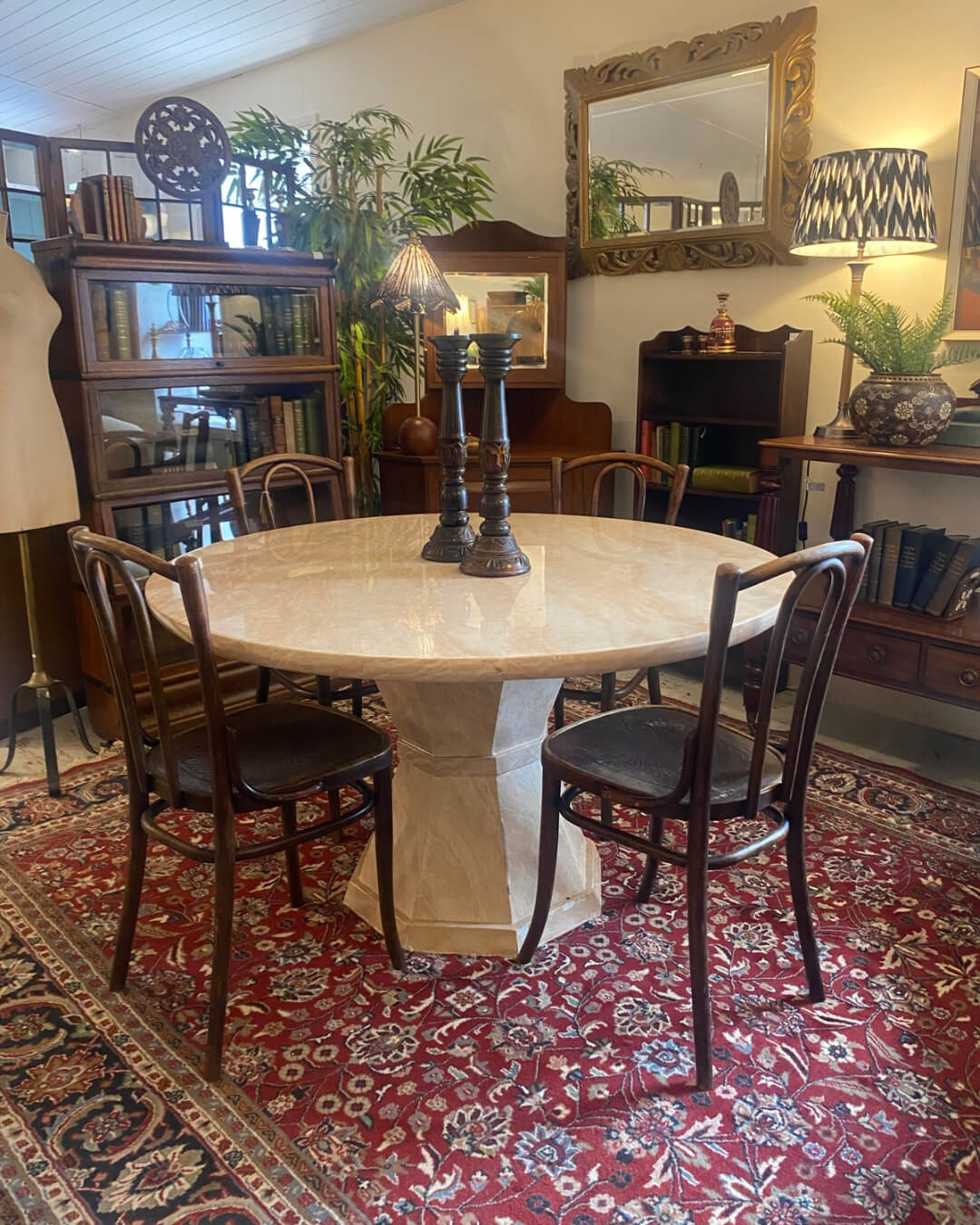 Mid Century Solid Marble Dining Table