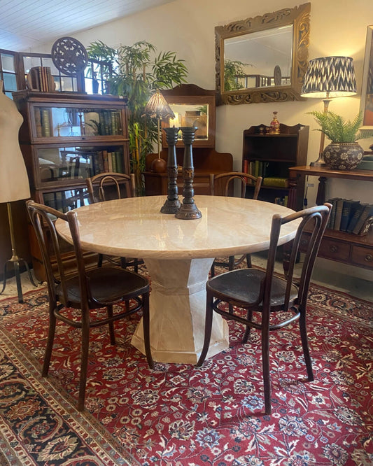 Mid Century Solid Marble Dining Table