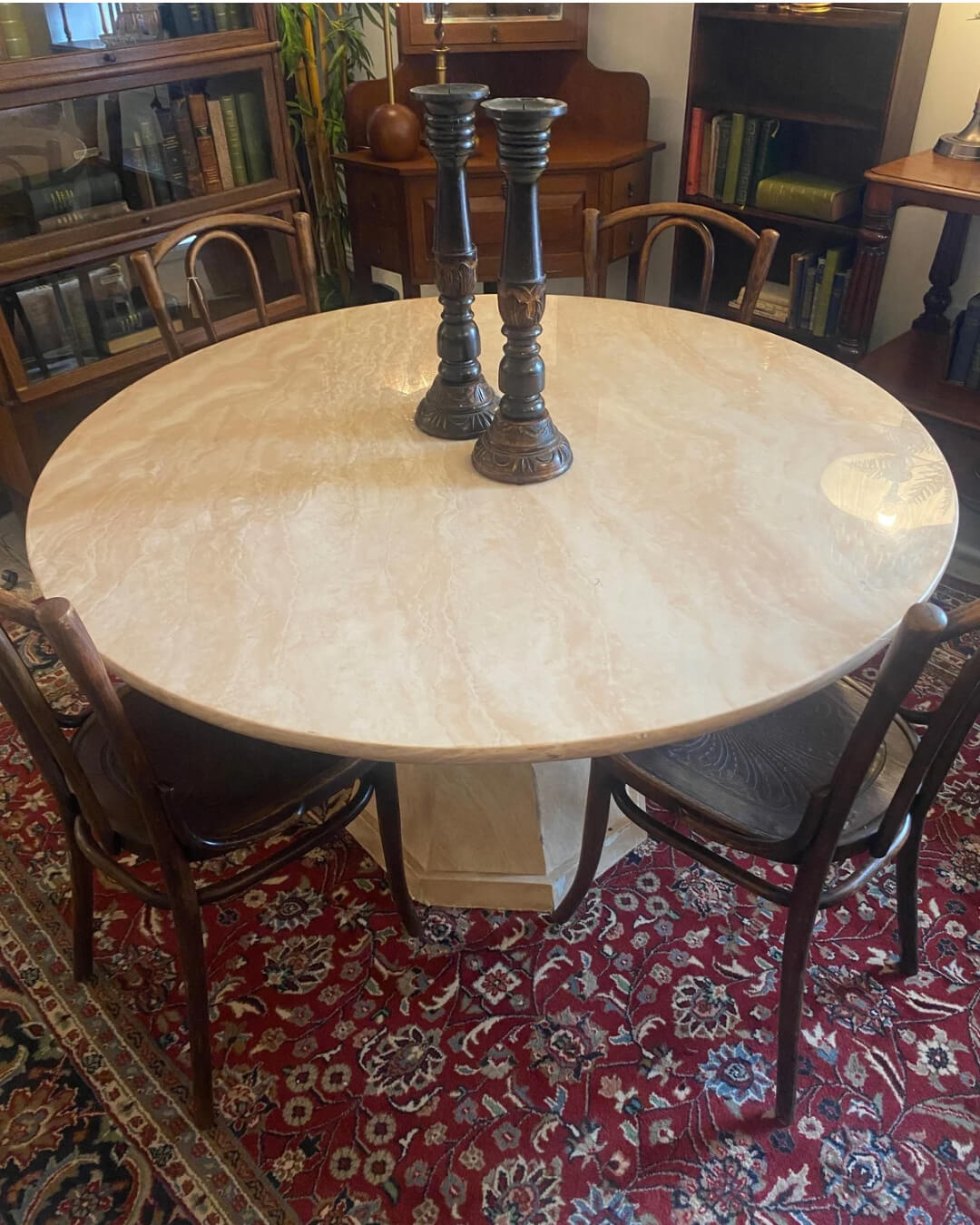 Mid Century Solid Marble Dining Table