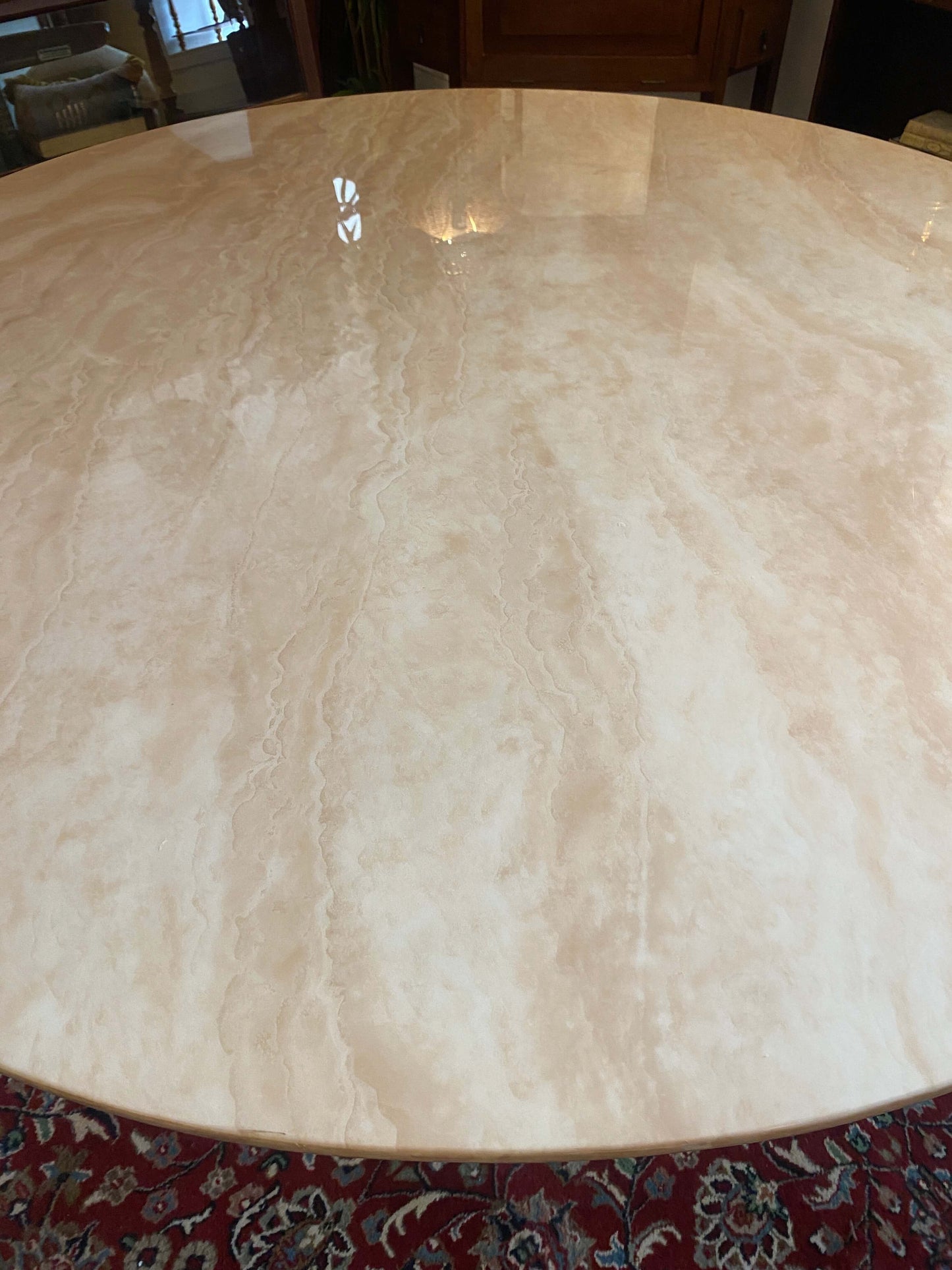Mid Century Solid Marble Dining Table